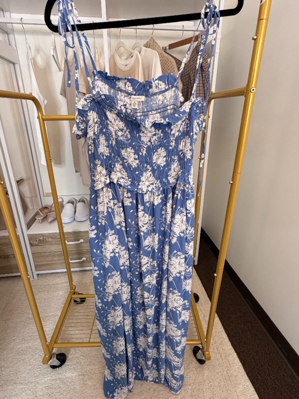Free Assembly Smocked Midi Dress - Picture 2 of 2
